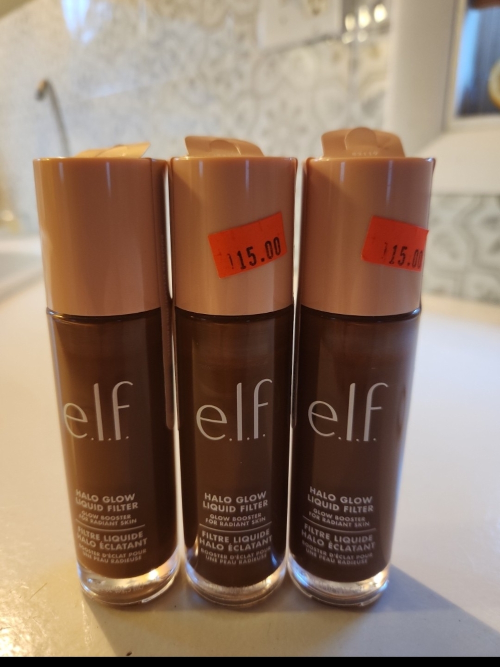 Lot Of 3 ELF Halo Glow Liquid Filter — Deep Rich Shade #7